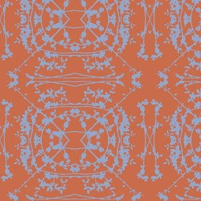 China (Periwinkle on Orange)