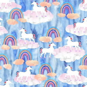 rainbows _ unicorns blue