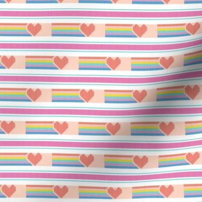 Rainbow Heart* || vintage kids t-shirt stripes