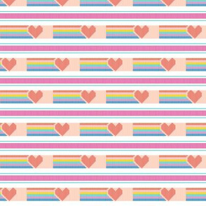 Rainbow Heart* || vintage kids t-shirt stripes