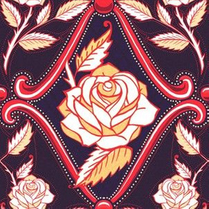 Americana roses floral damask