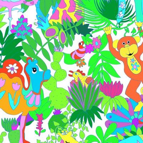 60's Groovy Zoo in White