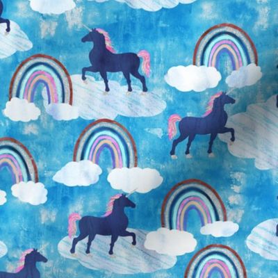 rainbows _ unicorns turquoise 