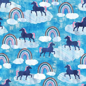 rainbows _ unicorns turquoise 