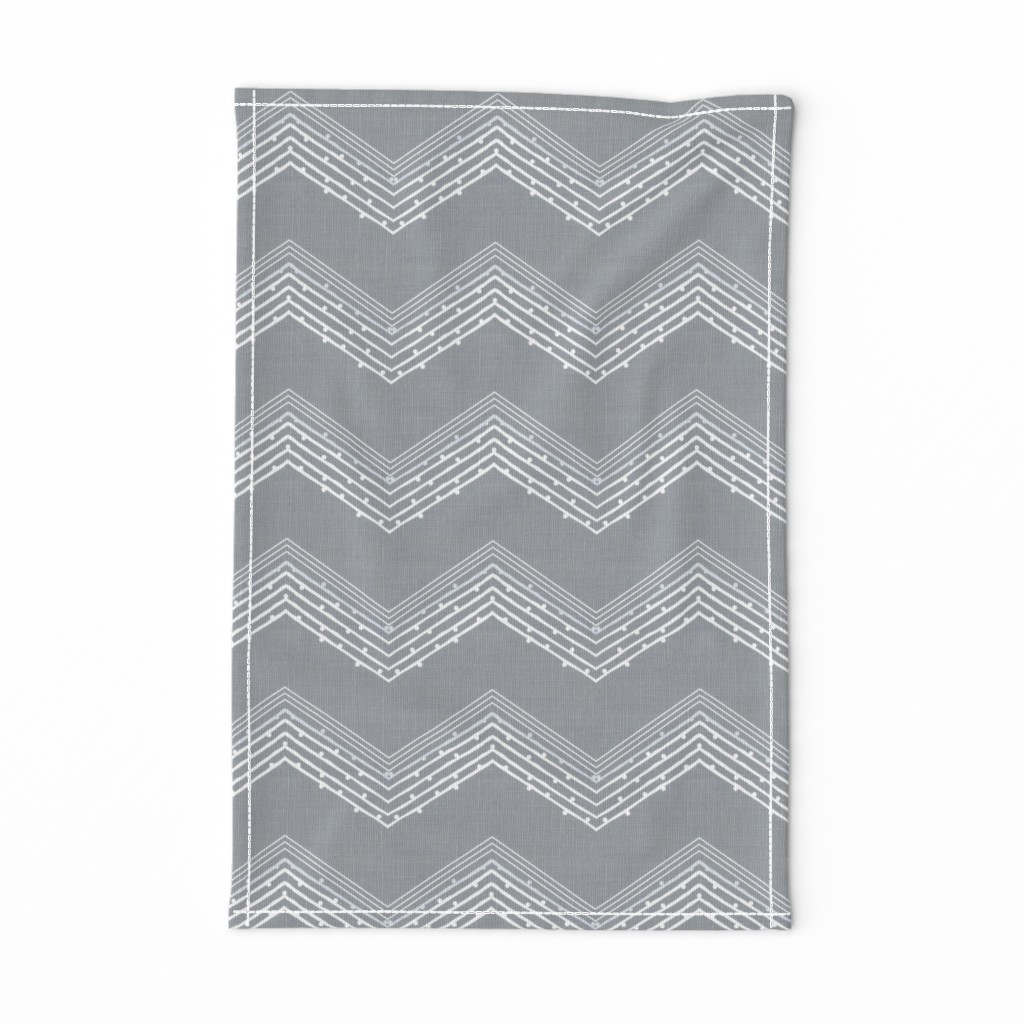 Crisp cottage chevron -grey linen