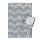 Crisp cottage chevron -grey linen