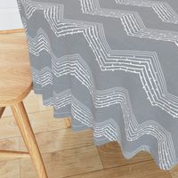 Crisp cottage chevron -grey linen