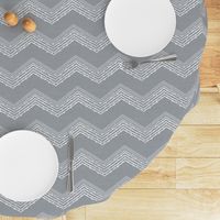 Crisp cottage chevron -grey linen