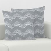 Crisp cottage chevron -grey linen