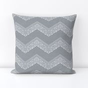 Crisp cottage chevron -grey linen