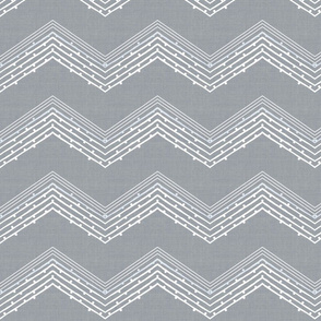 Crisp cottage chevron -grey linen