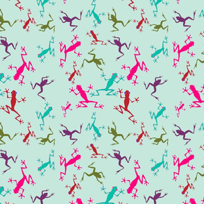 Frogs on Sea Green