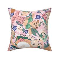 Dogs and Cats Mermaid Vacation pink