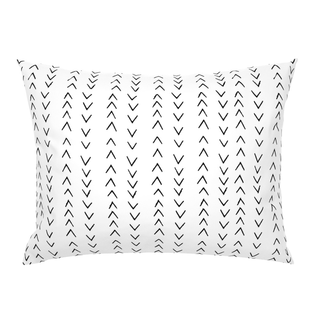 mudcloth inspired zig zag - black and white fabric