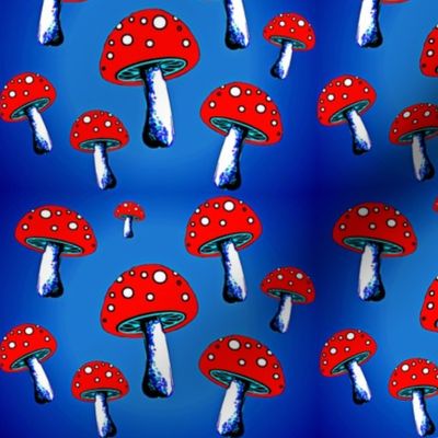 Red blue mushroom