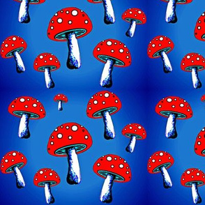 Red blue mushroom