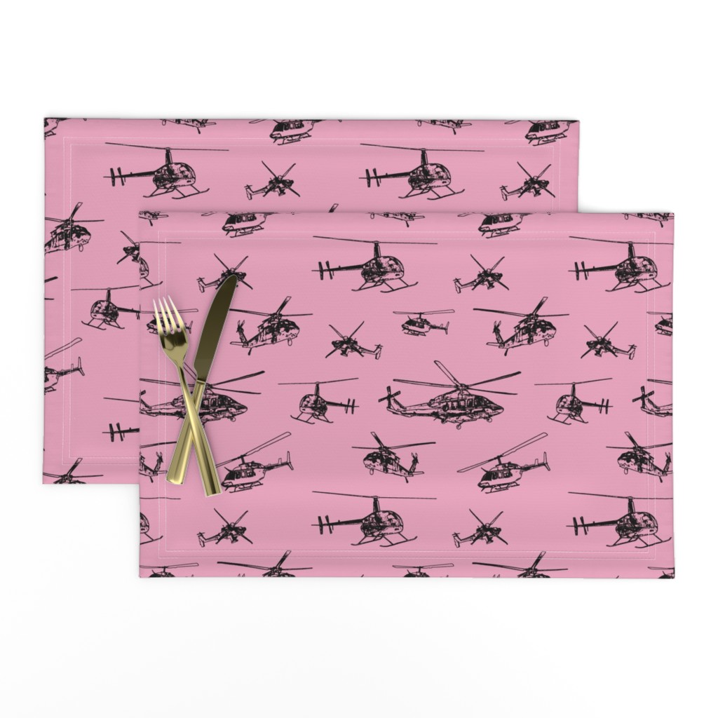 Helicopters on Pink // Large