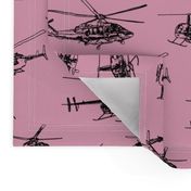 Helicopters on Pink // Large