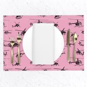 Helicopters on Pink // Large