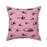 Helicopters on Pink // Large