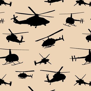 Helicopter Silhouettes on Champagne // Small