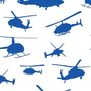 Blue Helicopters Silhouettes // Large
