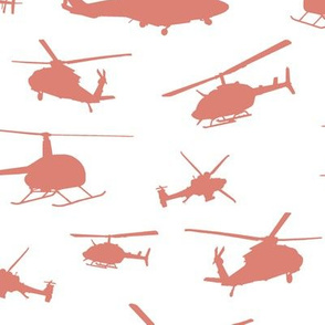 Pink Helicopter Silhouettes // Large