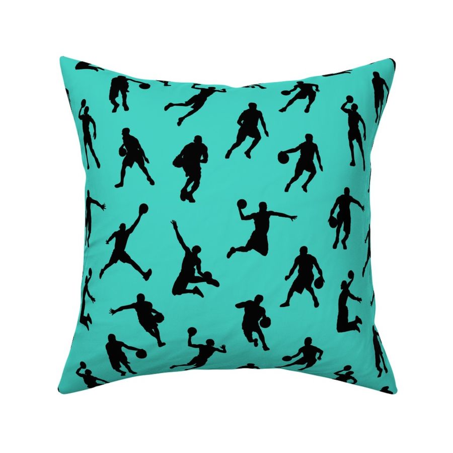 Basketball Players on Turquoise // Large