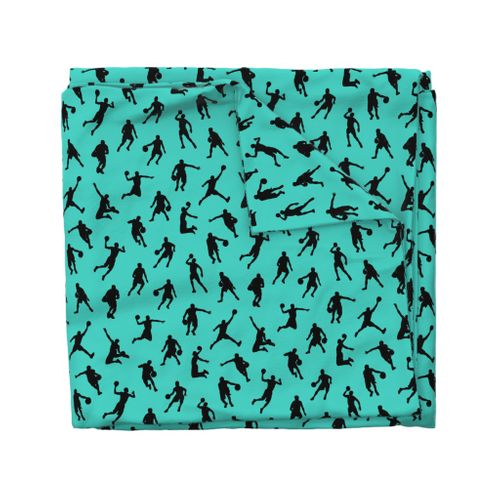 Basketball Players on Turquoise // Large