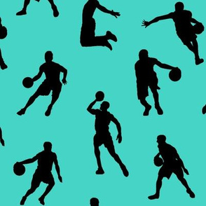 Basketball Players on Turquoise // Large