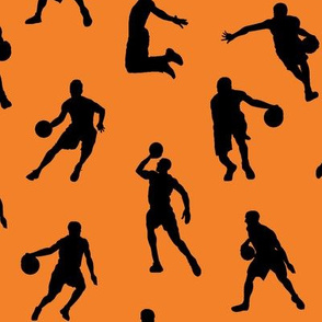 Basketball Players on Orange // Large