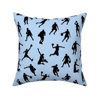 Basketball Players on Light Blue // Large