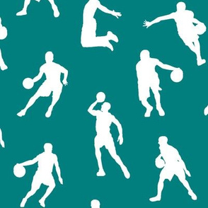 Basketball Players on Teal // Large