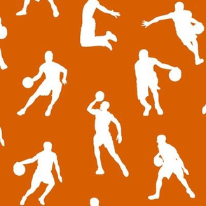 Basketball Players on Dark Orange // Large