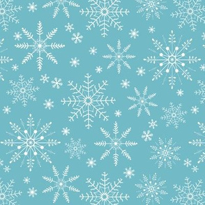 Snowflakes - bright blue