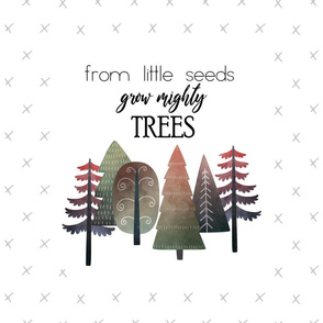 18X27" RED From Little Seed Grow Mighty Trees - MINKY SIZE