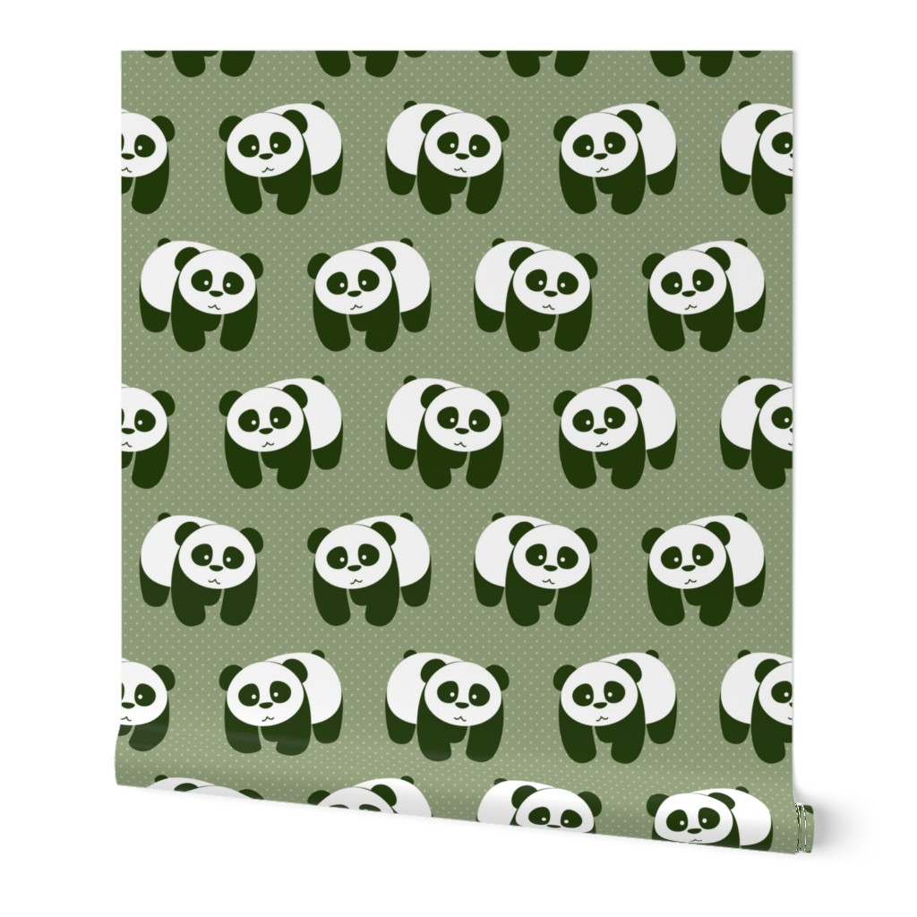 pandas on green