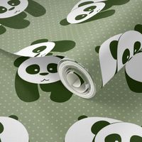 pandas on green