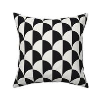Round Checkers White on Charcoal