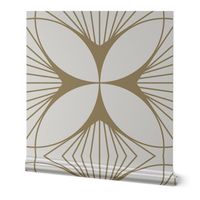 Floral Cross Gold on White