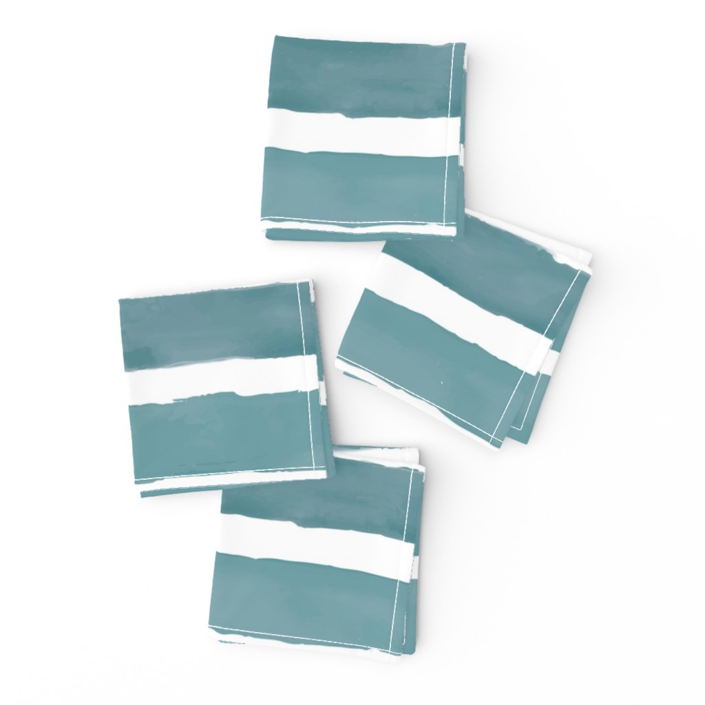 Teal Watercolor Stripes