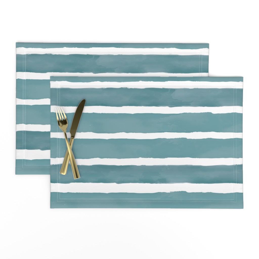 Teal Watercolor Stripes
