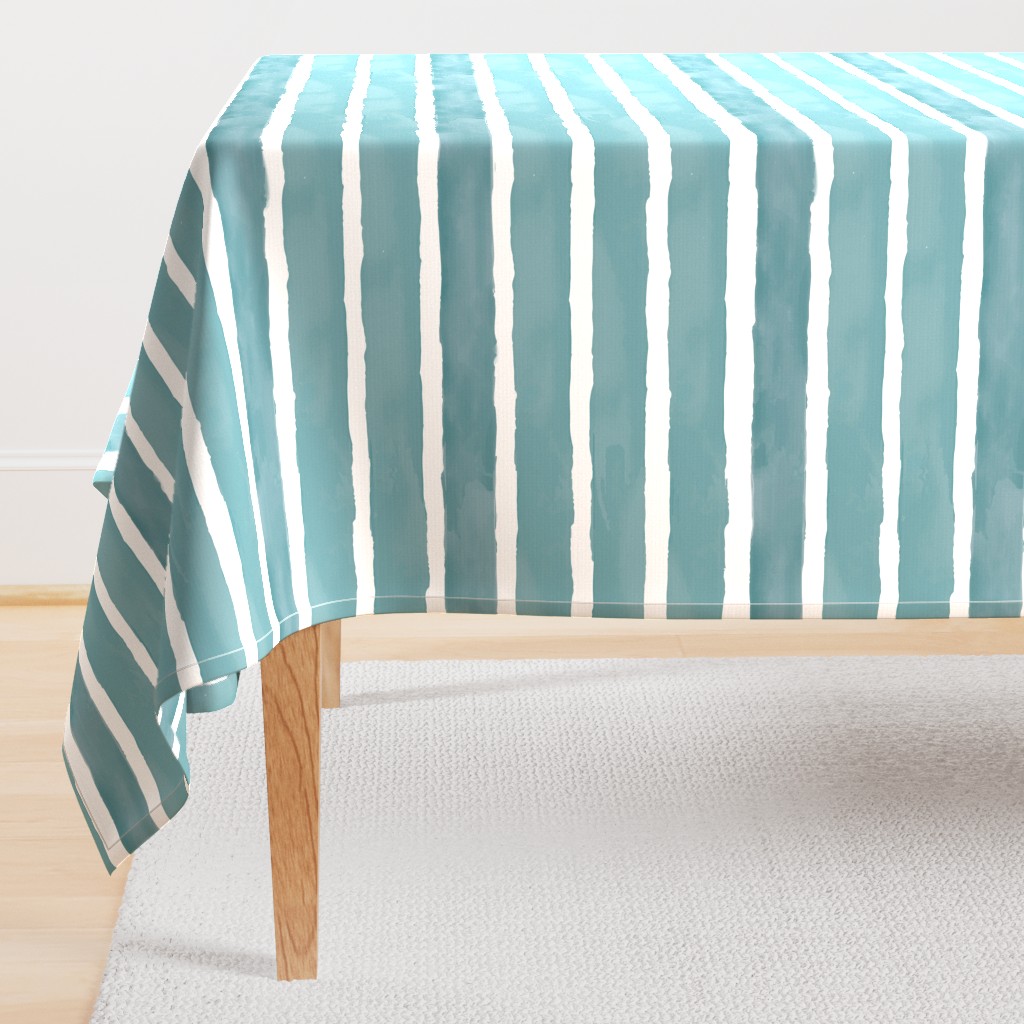 Teal Watercolor Stripes