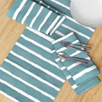 Teal Watercolor Stripes