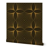 Floral Diamond Gold on Charcoal