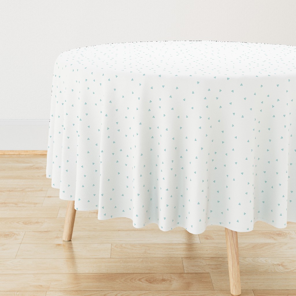 French Country Floral-Mint Polka Dots