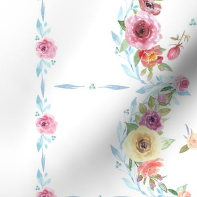 French Country Floral Border-Dots-Flowers