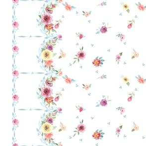 French Country Floral Border-Dots-Flowers