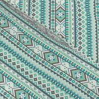 Blue / Green Tribal Geometric Aztec Rows