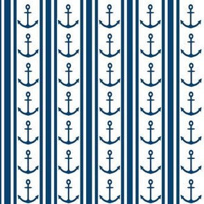 Anchor Stripe Navy Blue White
